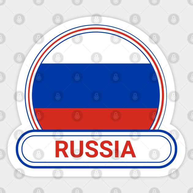 Russia Country Badge - Russia Flag Sticker by Yesteeyear